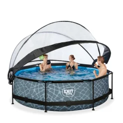 EXIT - Piscina Stone redonda 300 cm con cúpula y bomba de filtro*Exit Toys Online