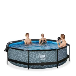 EXIT - Piscina Stone redonda 300 cm con cúpula y bomba de filtro*Exit Toys Online