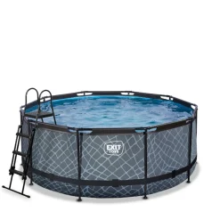 EXIT - Piscina Stone redonda con bomba de filtro 360 cm*Exit Toys Hot