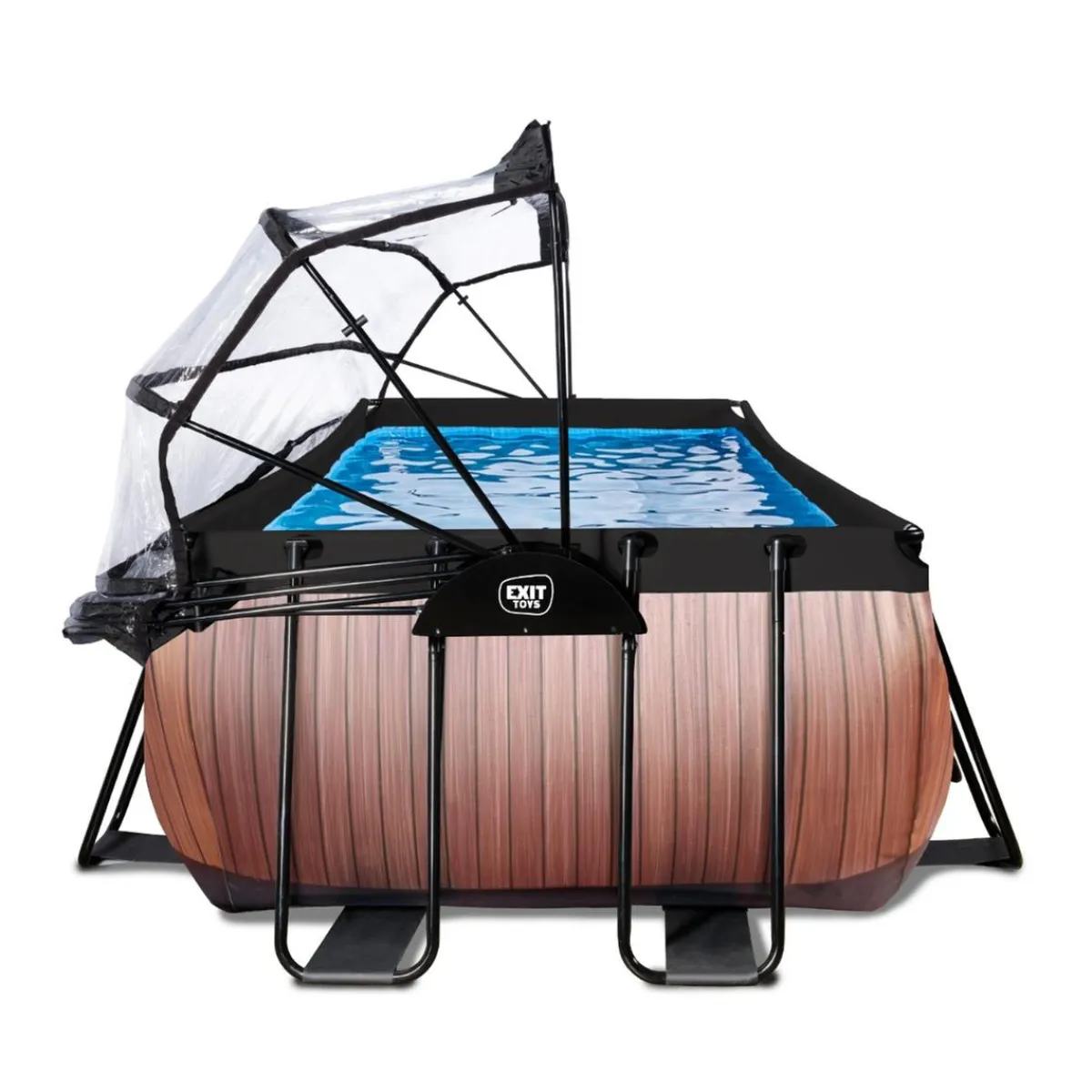 Online Exit - Piscina Wood efecto madera 540 x 250 x 100 cm con filtro de arena y cúpula Piscinas|Juguetes De Verano