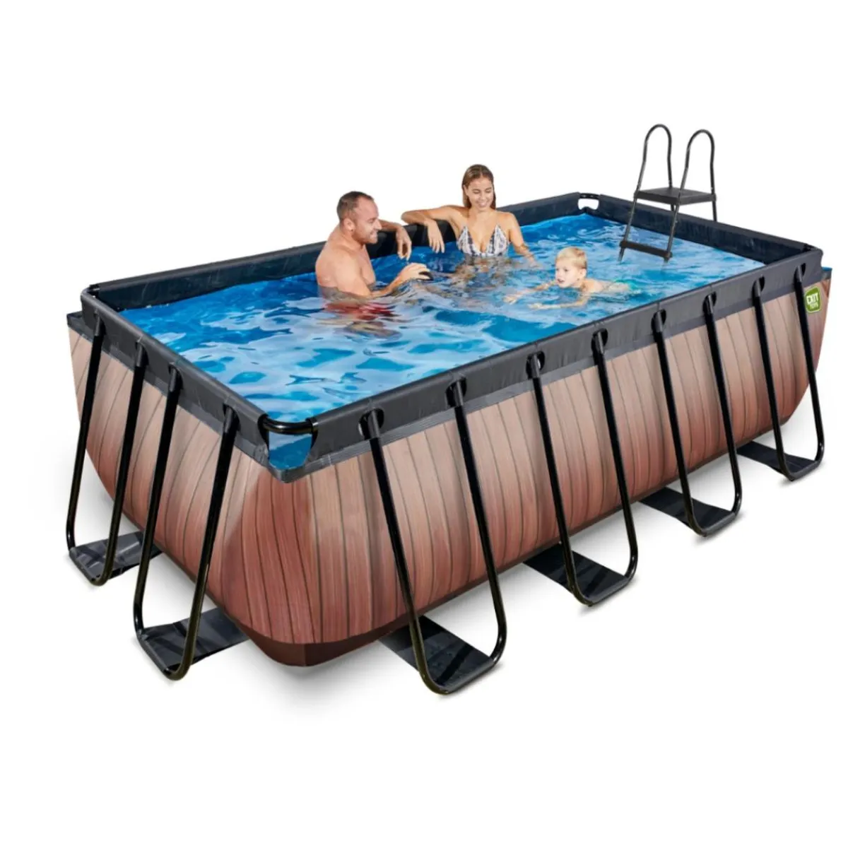 New Exit - Piscina Wood efecto madera 400 x 200 x 122 cm con filtro de cartucho Piscinas|Juguetes De Verano