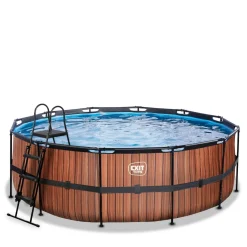 Exit - Piscina Wood efecto madera diámetro 427 x 122 cm con filtro de arena*Exit Toys Discount
