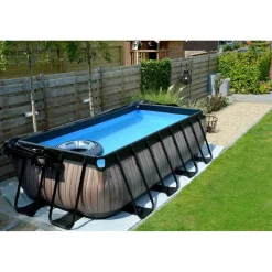 Exit - Piscina Wood efecto madera 400 x 200 x 100 cm con filtro de cartucho*Exit Toys Sale