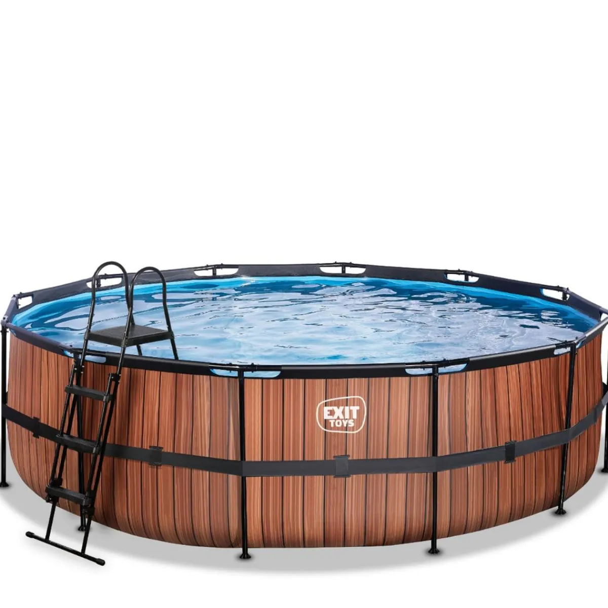 Online Exit - Piscina Wood efecto madera diámetro 488 x 122 cm con filtro de cartucho Piscinas|Juguetes De Verano