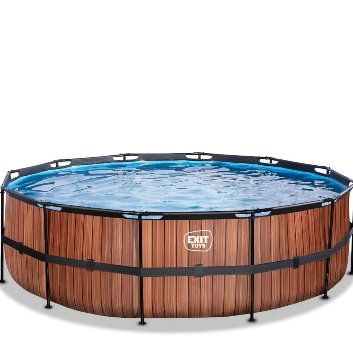 Online Exit - Piscina Wood efecto madera diámetro 488 x 122 cm con filtro de cartucho Piscinas|Juguetes De Verano
