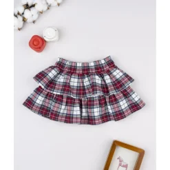 Falda niña tartán con lazo de terciopelo*Prenatal Best