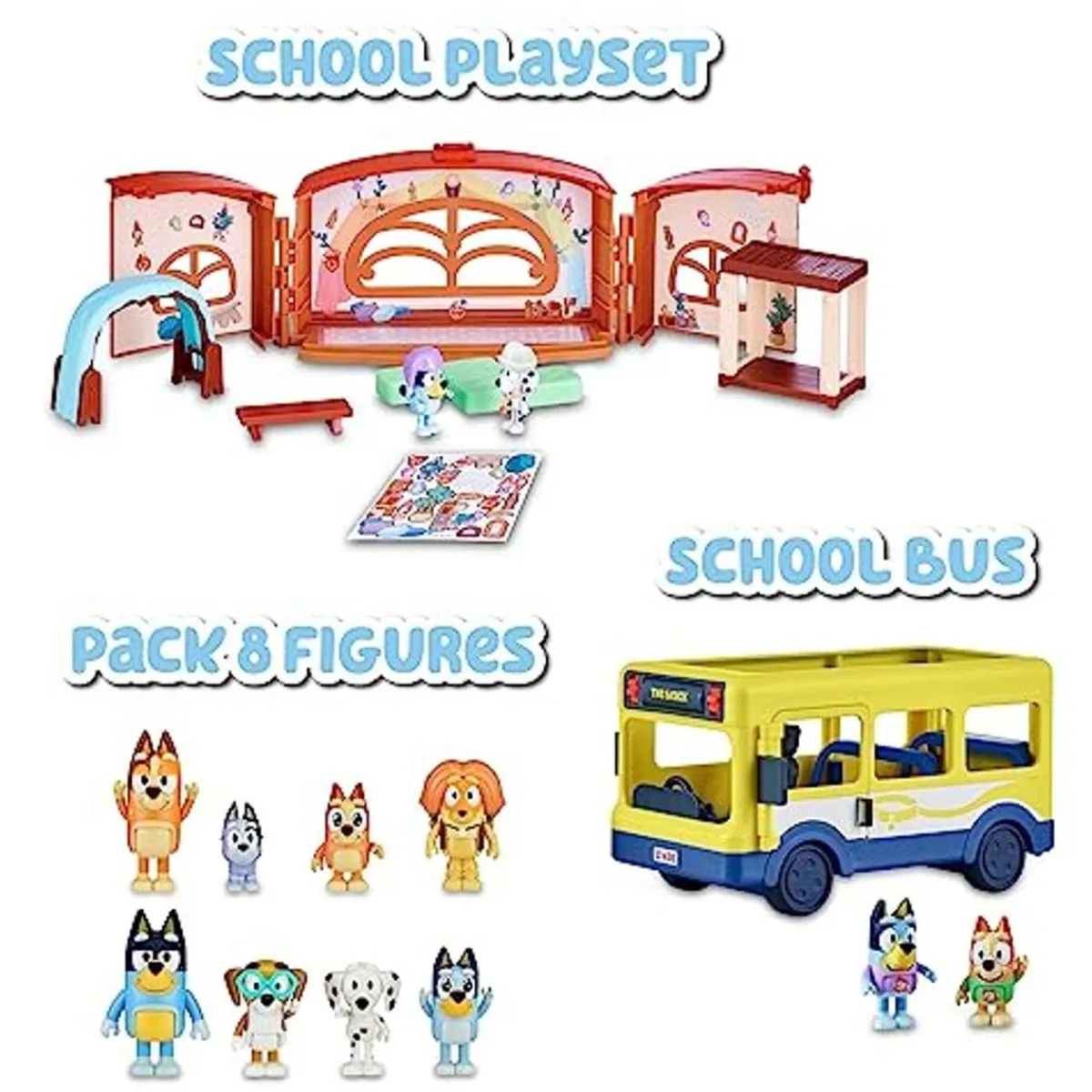 Clearance - Bluey - Pack 4 Figuras articuladas de personajes de Serie de Dibujos Animados ㅤ Coleccionables Y Mini Mundos