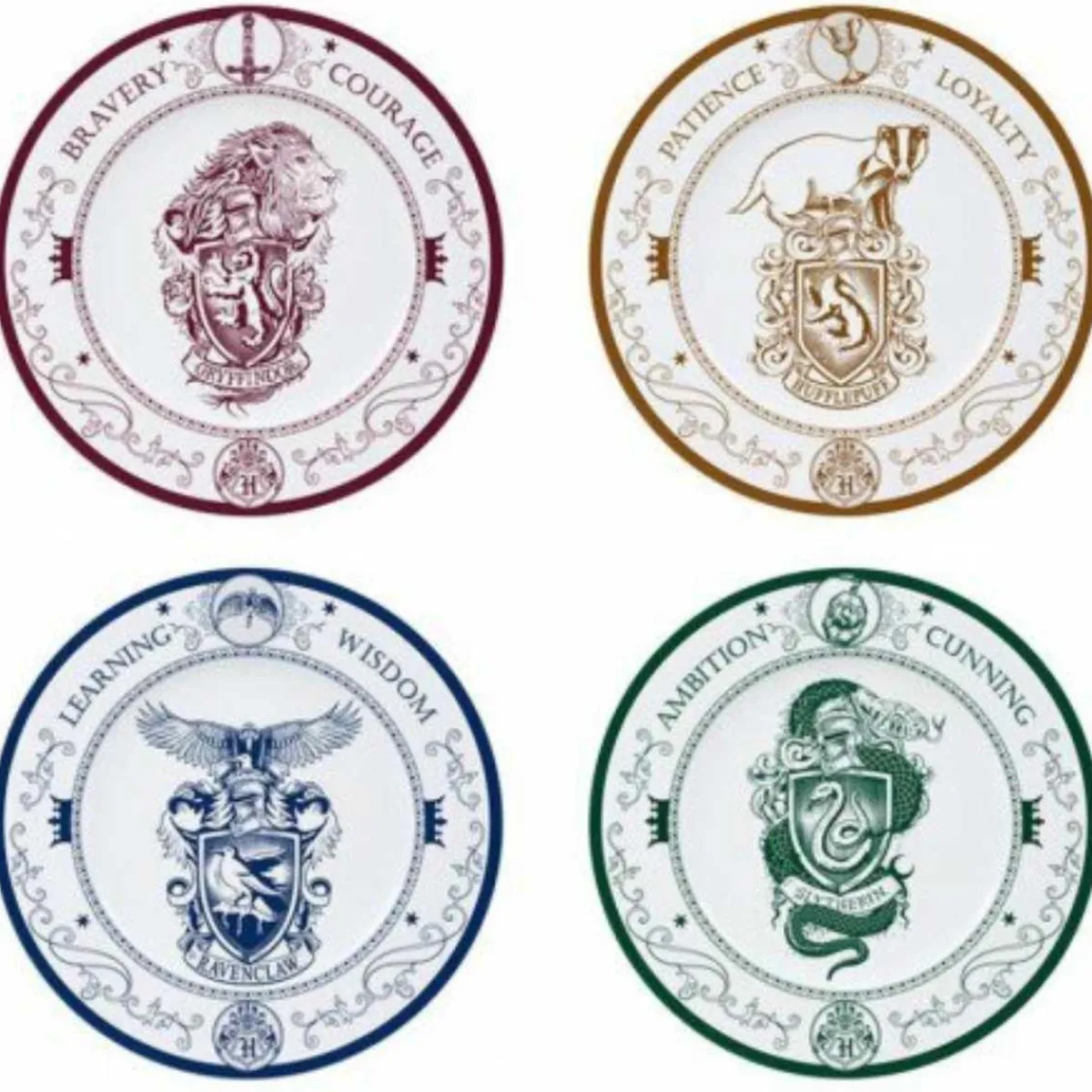Outlet Harry Potter-Set de 4 platos casas Hogwarts Merchandising|Friki Zone