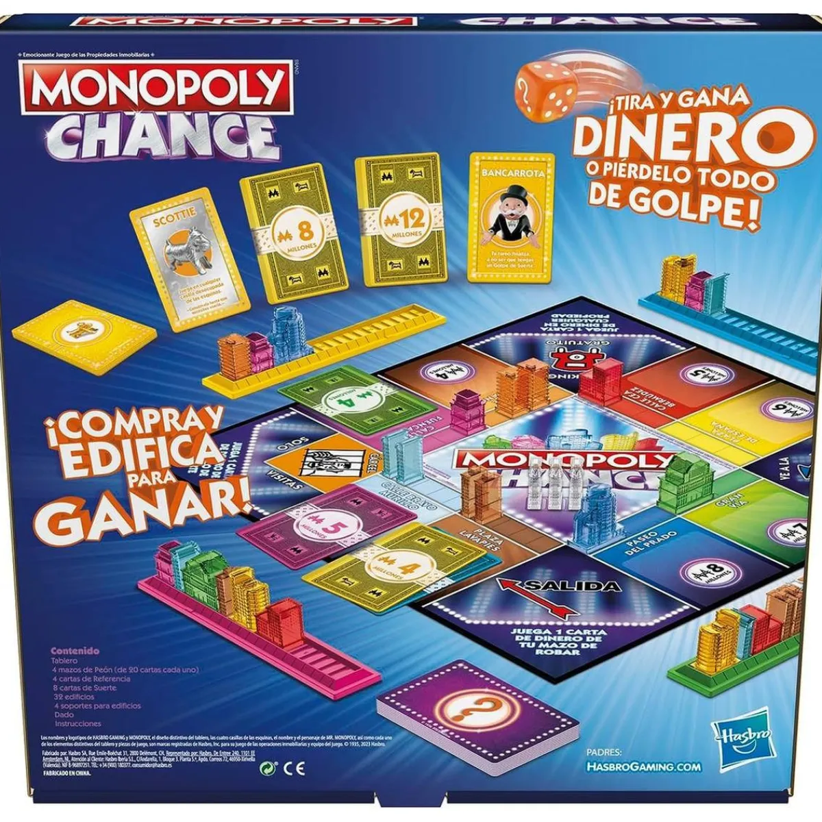 Hasbro - Juego de mesa rápido para 2 a 4 jugadores en español*FABA Hot