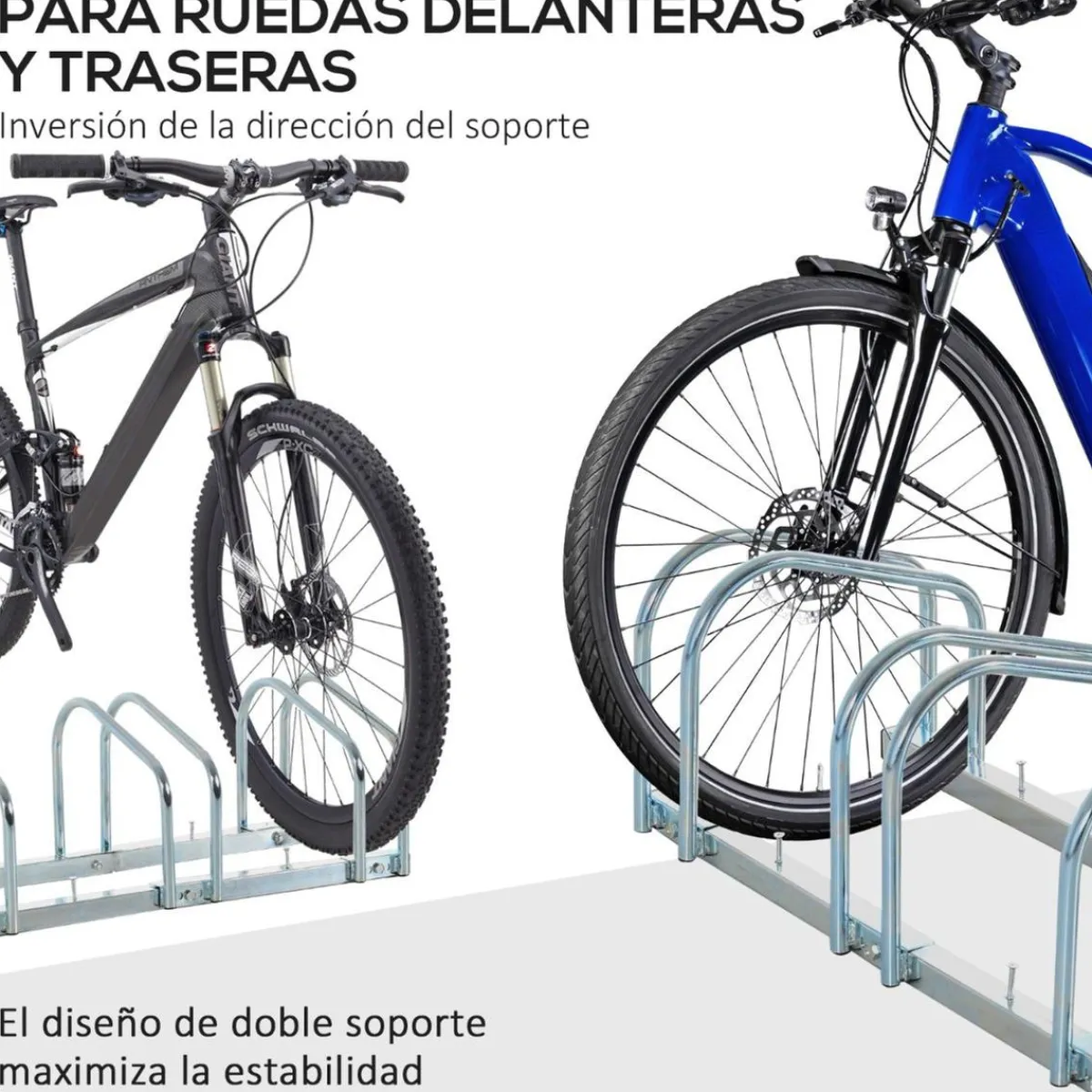 - Aparcamiento para 3 bicicletas Plata*Homcom Discount