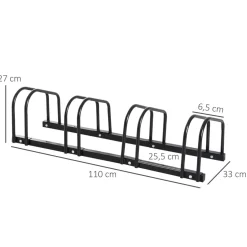 - Aparcamiento para 4 bicicletas Negro*Homcom Best