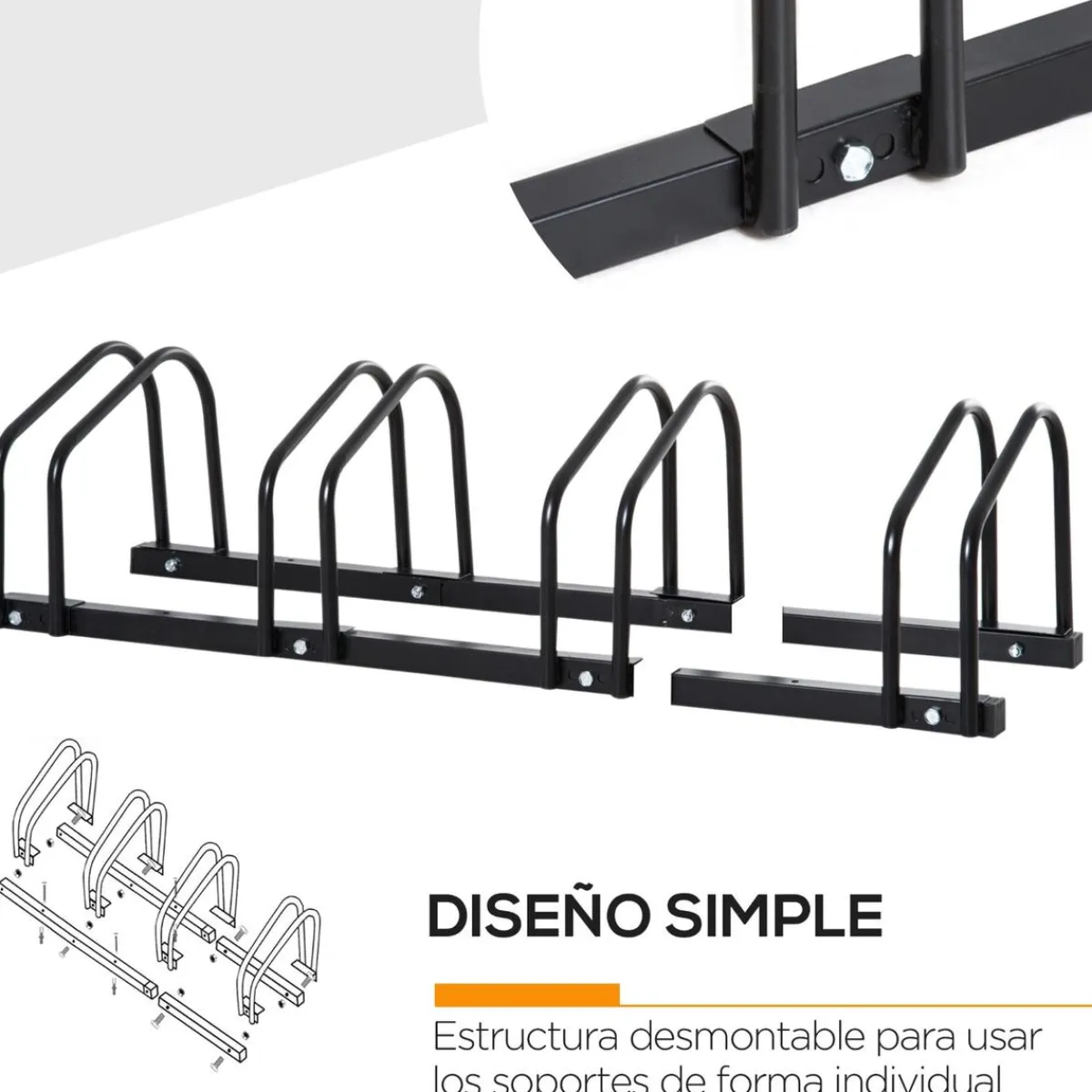 - Aparcamiento para 4 bicicletas Negro*Homcom Best