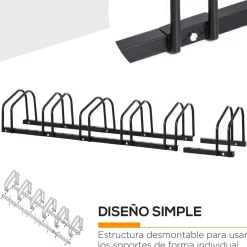 - Aparcamiento para 6 bicicletas Negro*Homcom Online