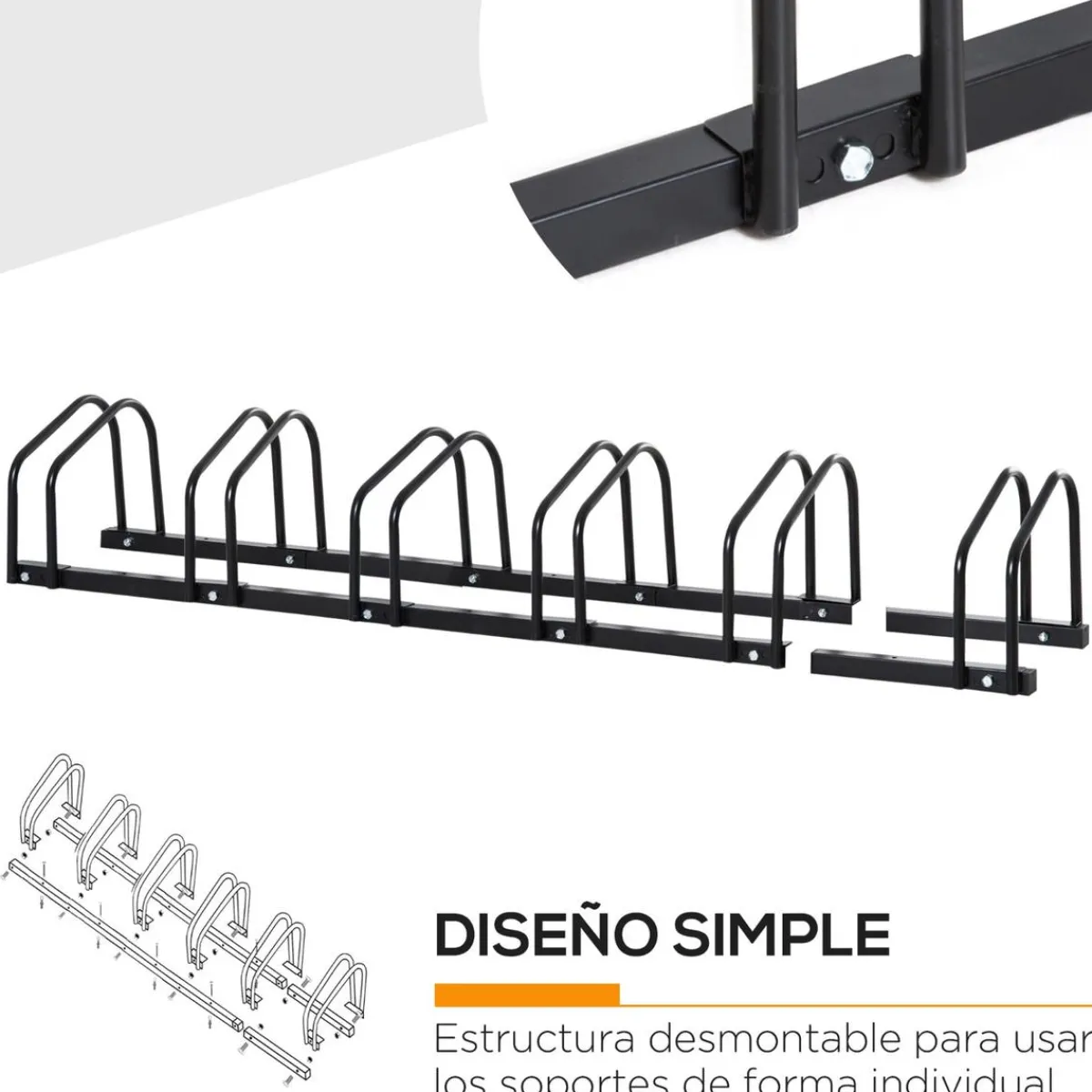 - Aparcamiento para 6 bicicletas Negro*Homcom Online