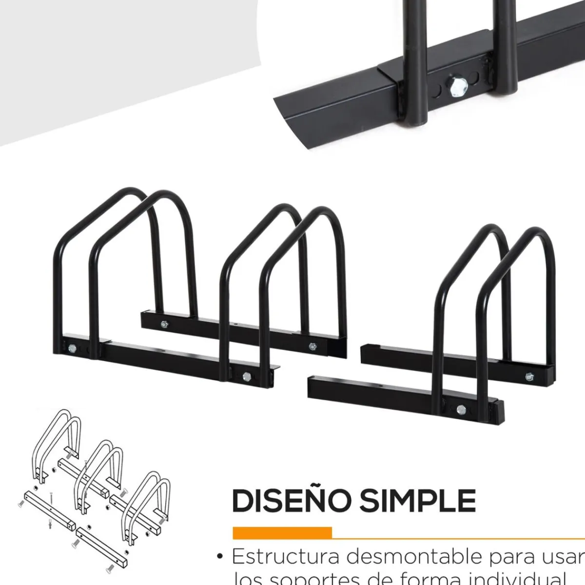 Discount - Aparcamiento para 3 bicicletas Negro Bicicletas