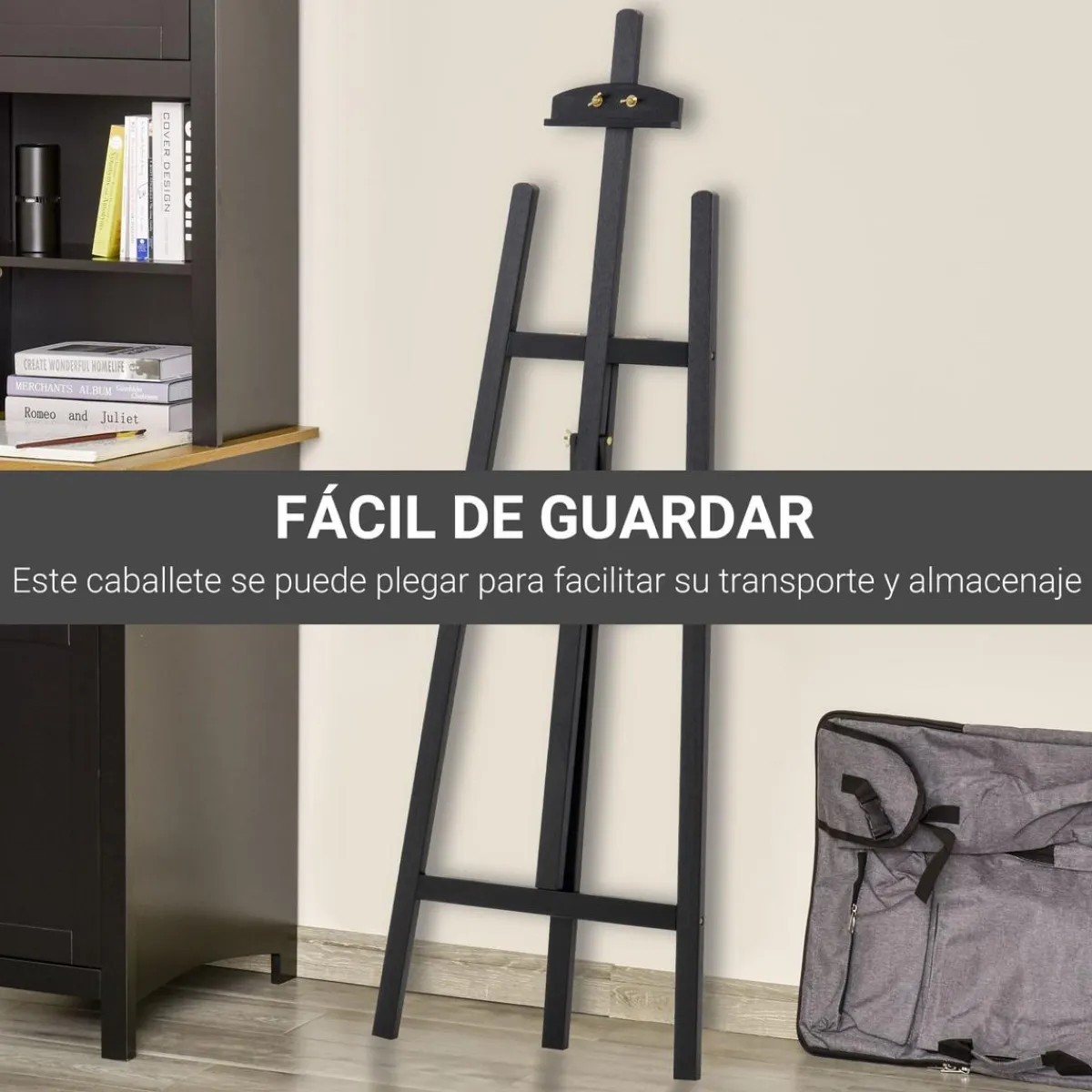 Discount - Caballete de madera con trípode Negro Arte Y Manualidades