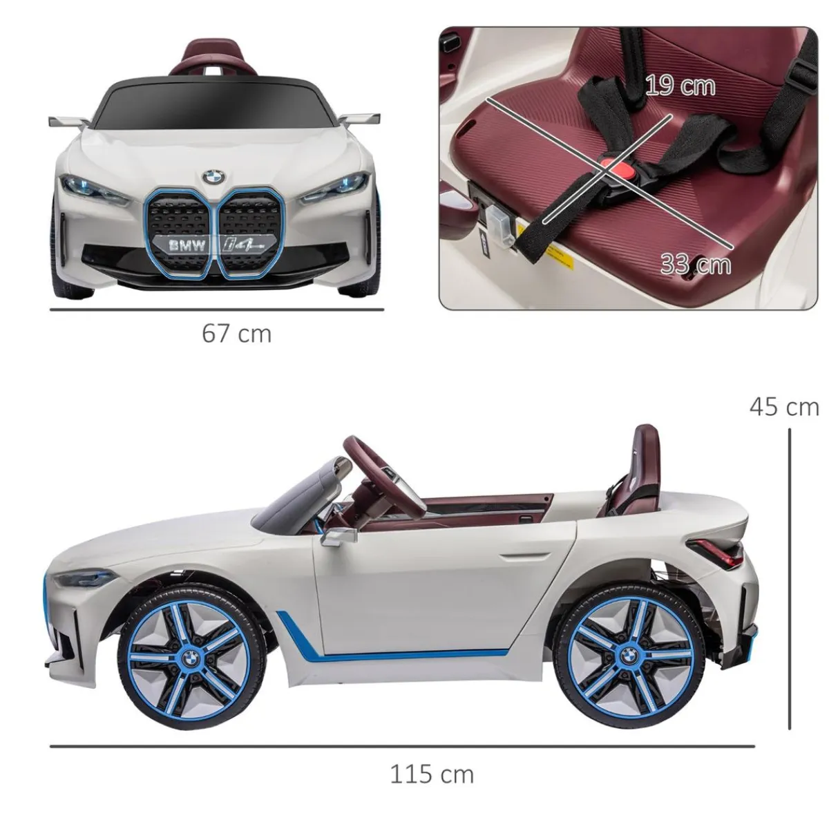 - Coche elécrico BMW i4 Blanco*Homcom Discount