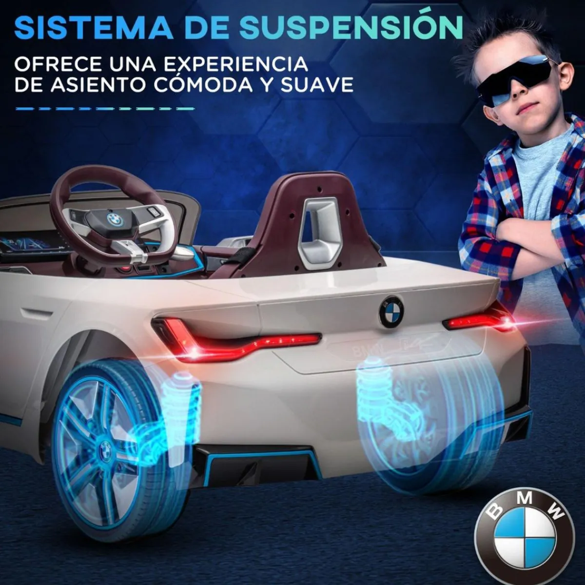 - Coche elécrico BMW i4 Blanco*Homcom Discount