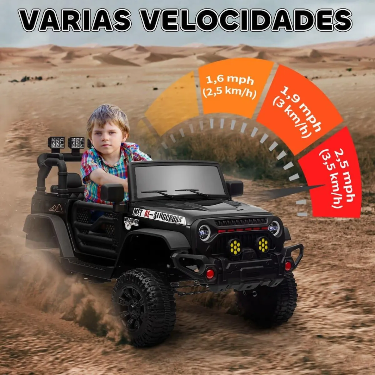 Discount Homcom - Coche eléctrico batería 12 V con mando a distancia Negro Vehículos De Batería O A Pedales