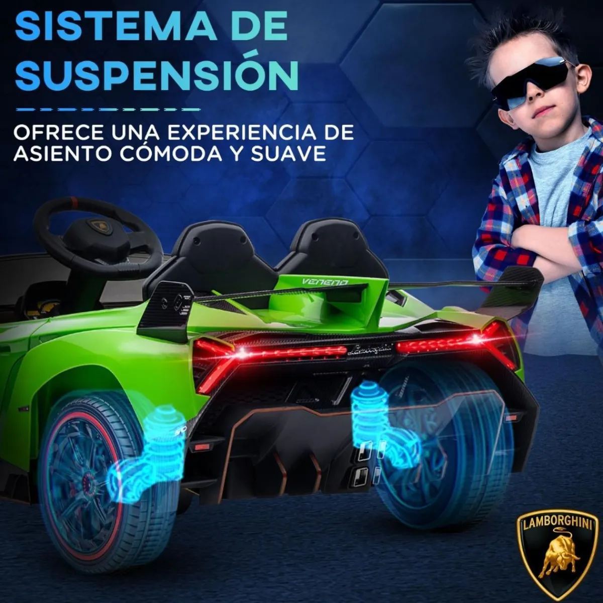 - Coche Eléctrico Lamborghini Veneno Verde*Homcom Discount