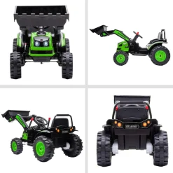 - Excavadora Tractor Vehículo de batería Verde*Homcom