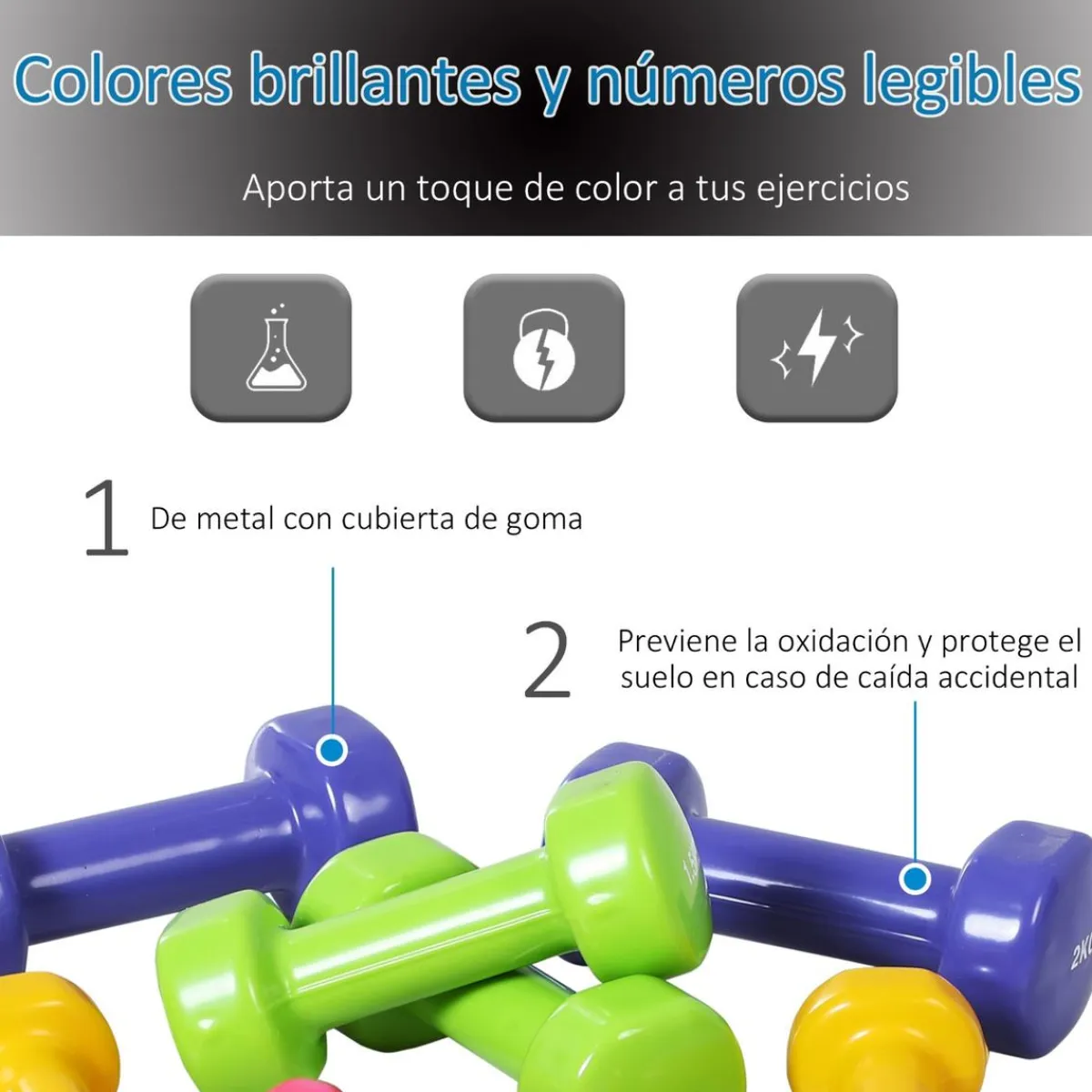 - Juego de 8 Mancuernas*Homcom Hot