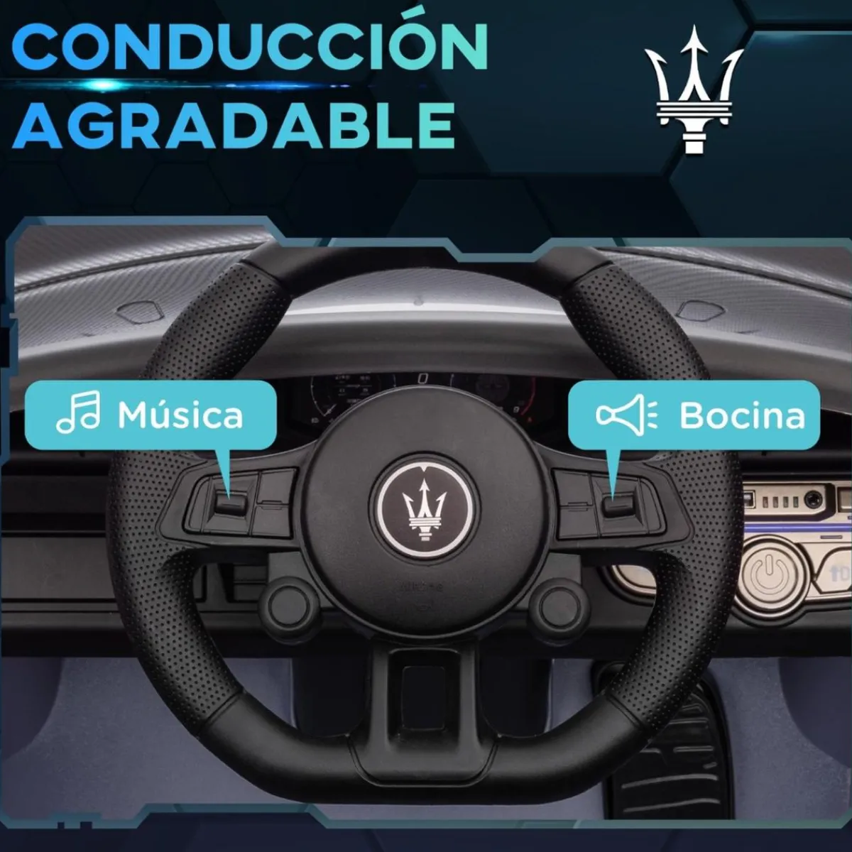 Homcom - Maserati GT2 eléctrico Gris con mando*AIYAPLAY New