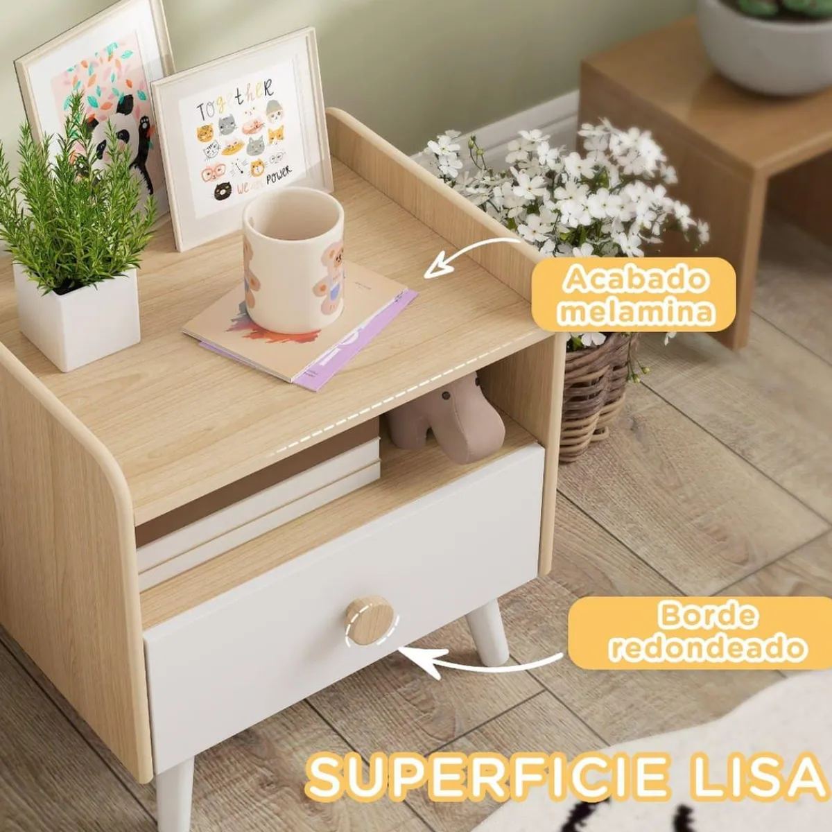 Homcom - Mesilla de noche infantil*AIYAPLAY Online