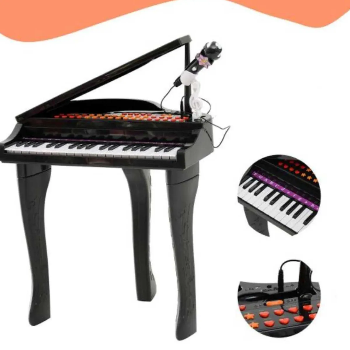 Best - Mini Piano Electrónico de Juguete Negro Música|Electrónicos