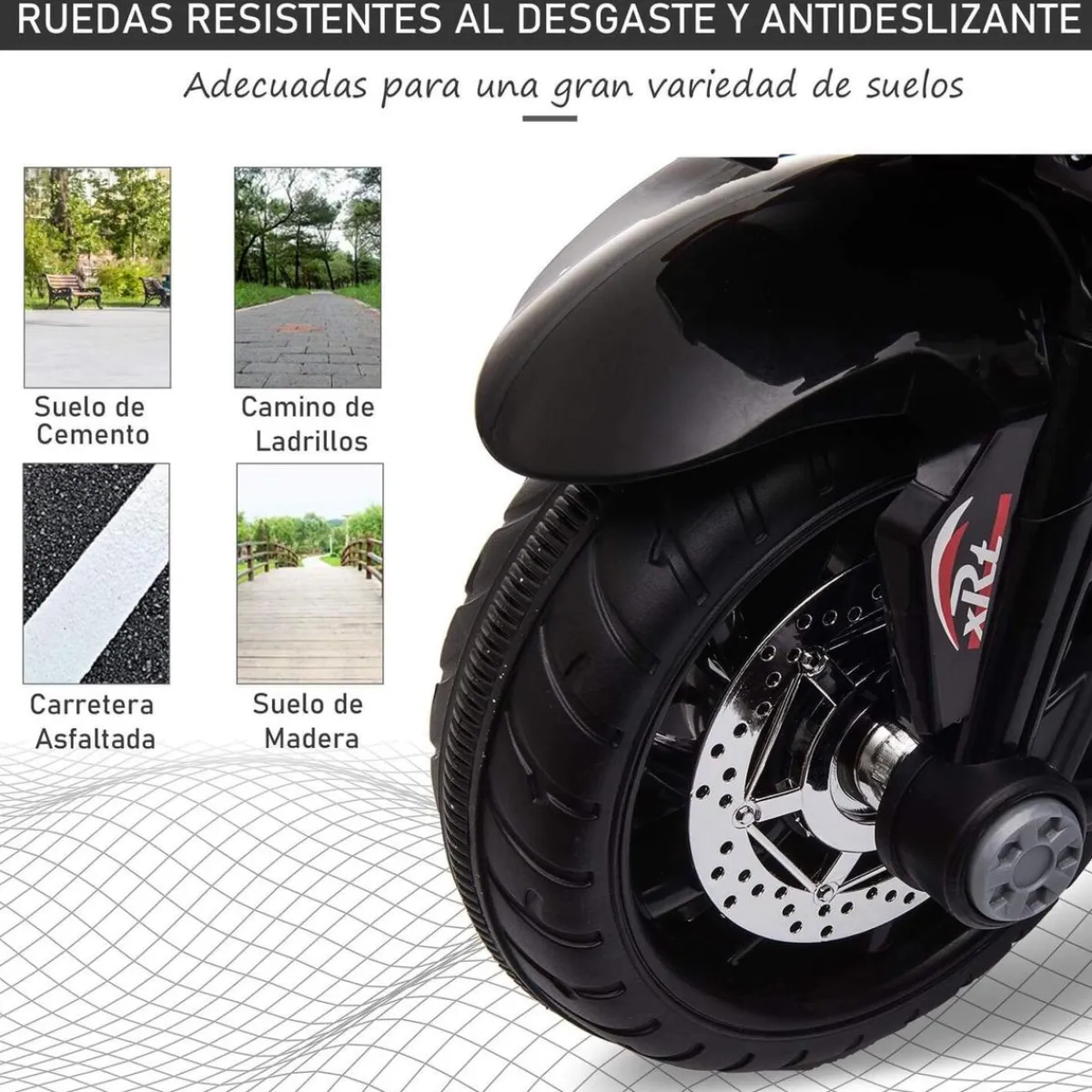 - Moto eléctrica batería 3 ruedas Trimoto Negro y Blanco*Homcom Sale