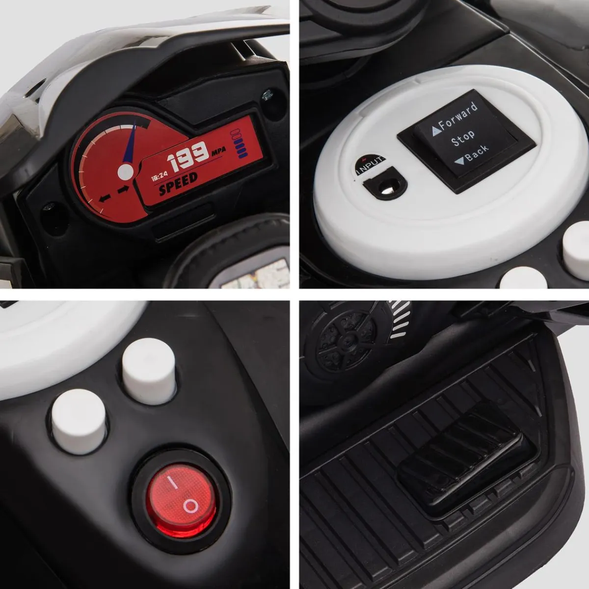 - Moto eléctrica batería 3 ruedas Trimoto Negro y Blanco*Homcom Sale