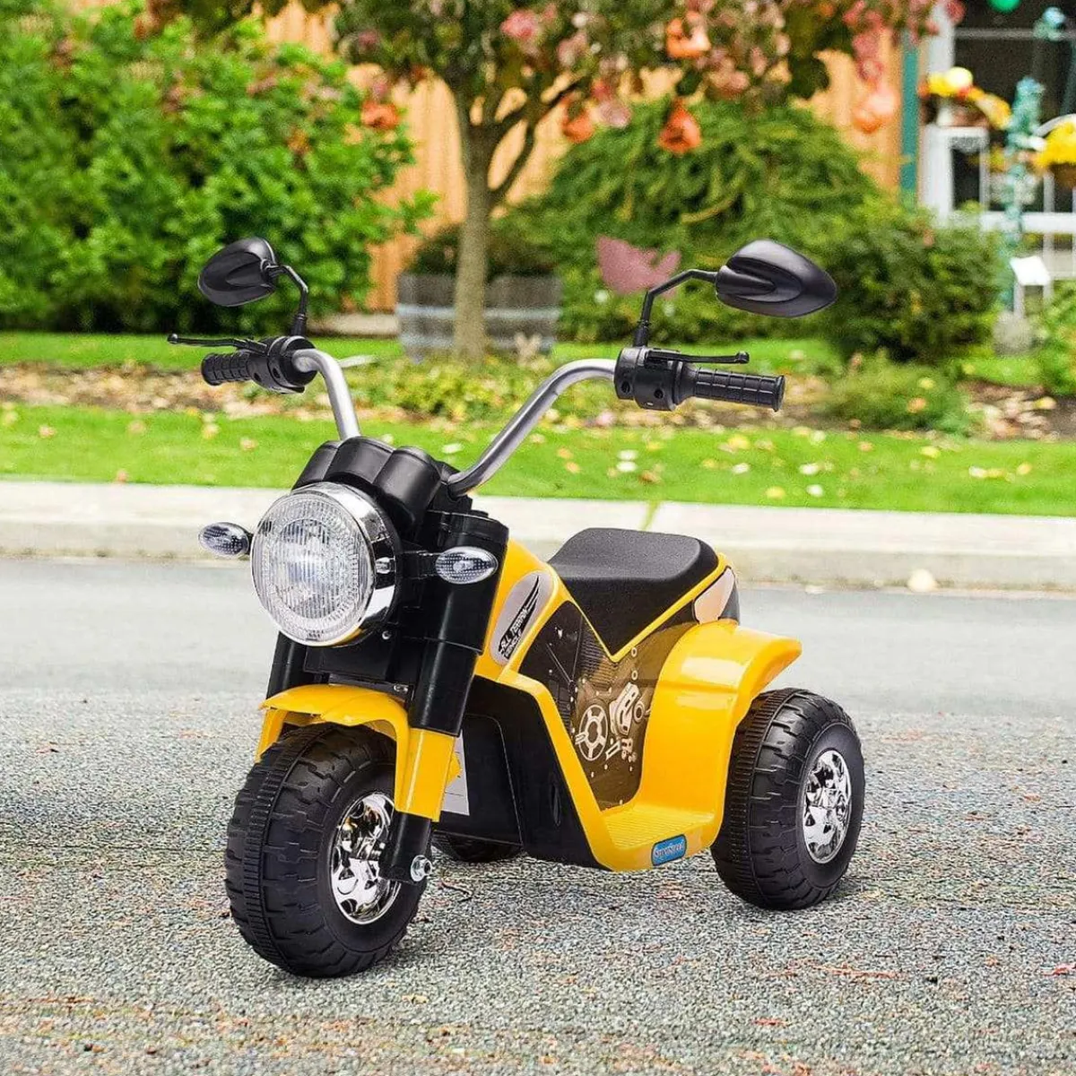 Online - Moto eléctriva 6V 3 ruedas amarillo Vehículos De Batería O A Pedales