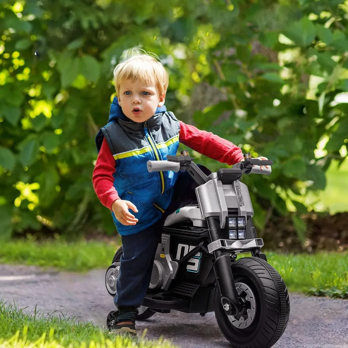 Online - Moto eléctriva 6V blanco/negro Vehículos De Batería O A Pedales
