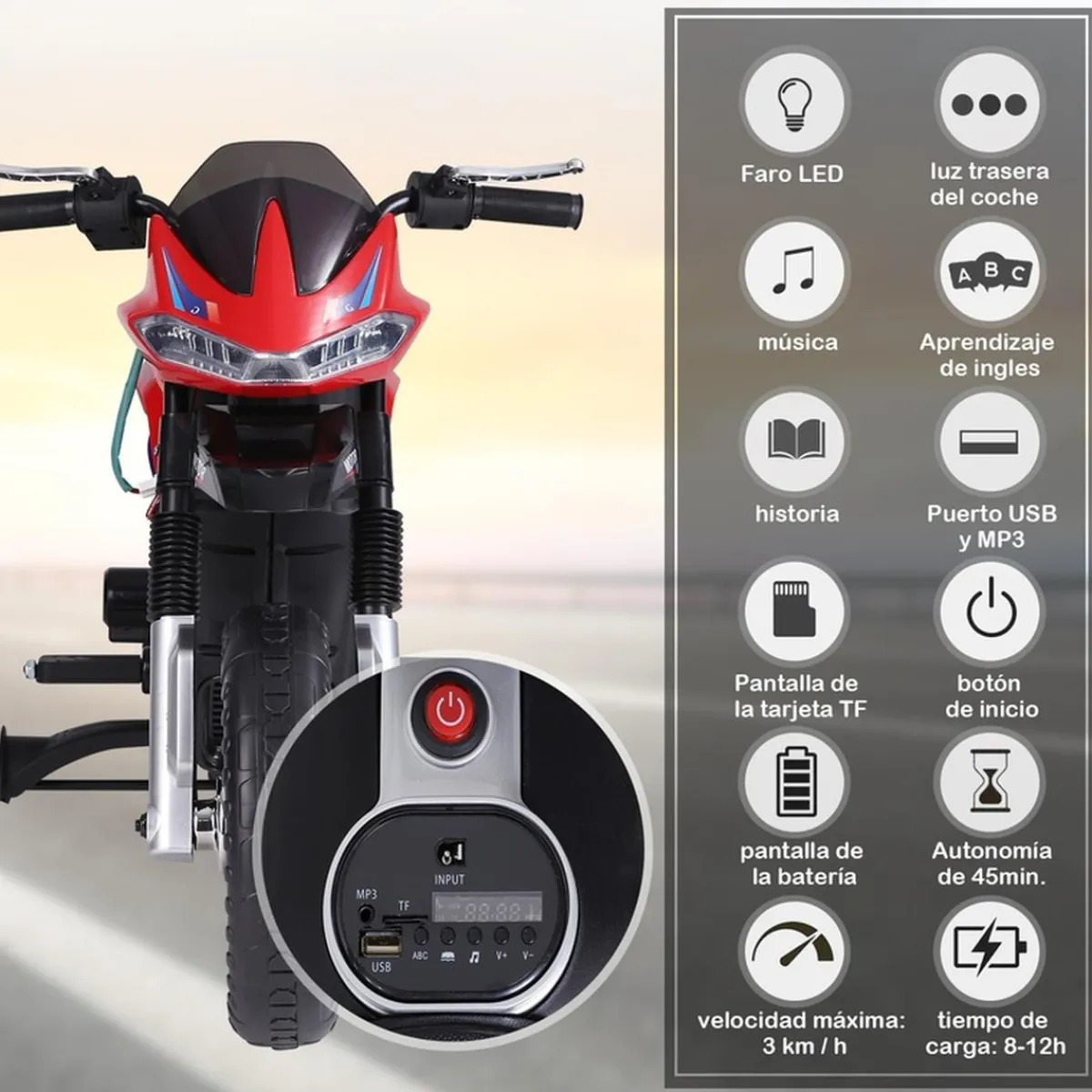 - Moto infantil eléctrica Trial con batería*Homcom New