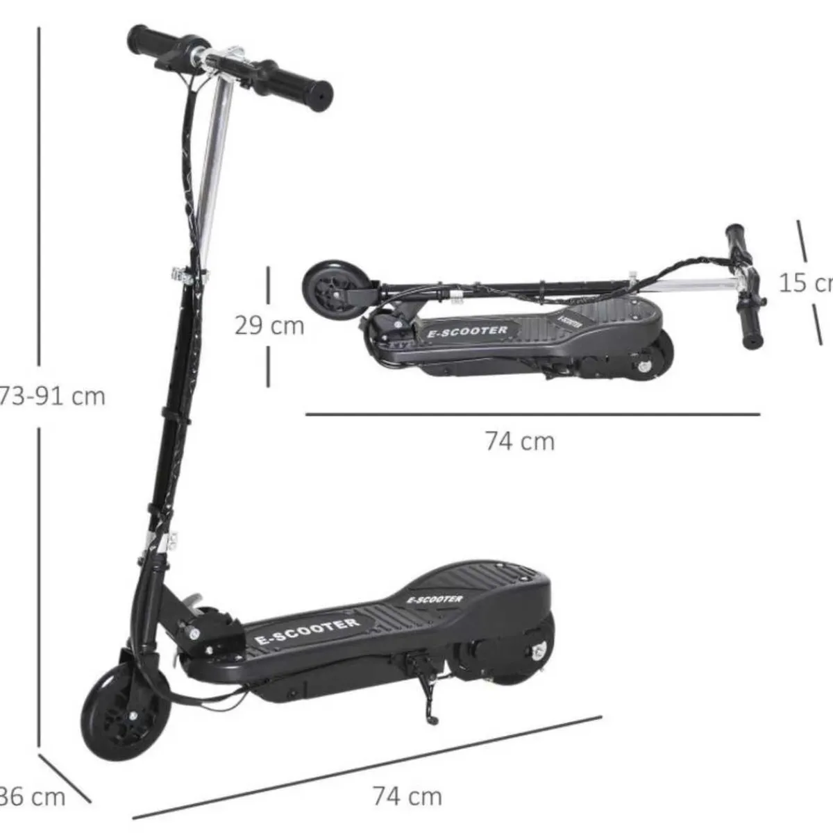 - Patinete Eléctrico Plegable Acero Negro*Homcom Clearance