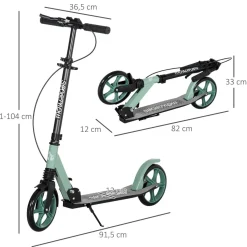 Clearance - Patinete plegable aluminio verde mint Patines Y Monopatines