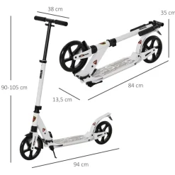 - Patinete plegable blanco*Homcom