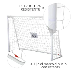 - Portería de fútbol 186x62x123 cm Blanco*Homcom Sale