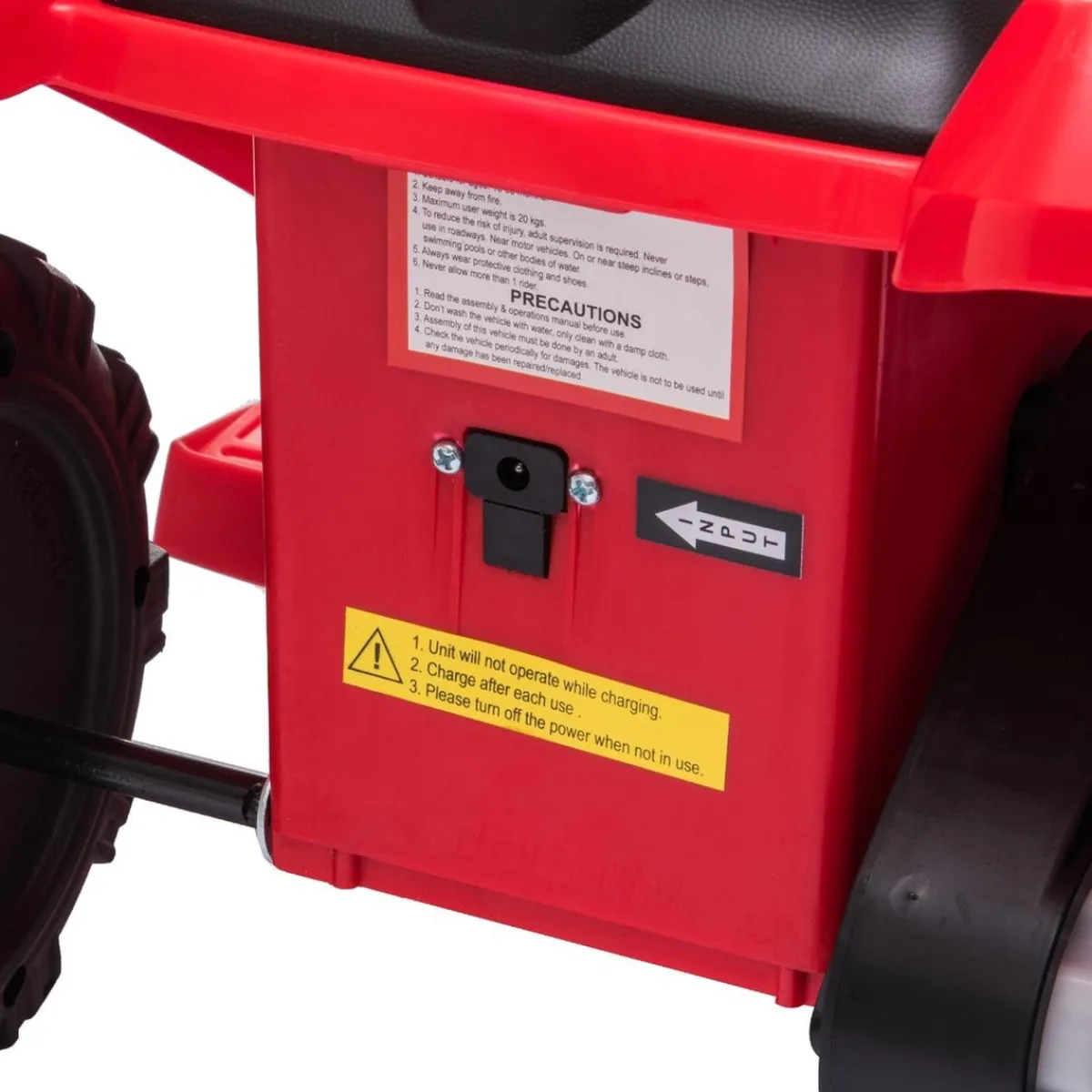 Discount - Quad eléctrico con faros LED rojo Vehículos De Batería O A Pedales