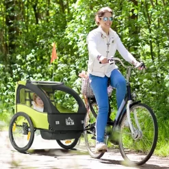- Remolque para bicicleta Verde*Homcom Hot