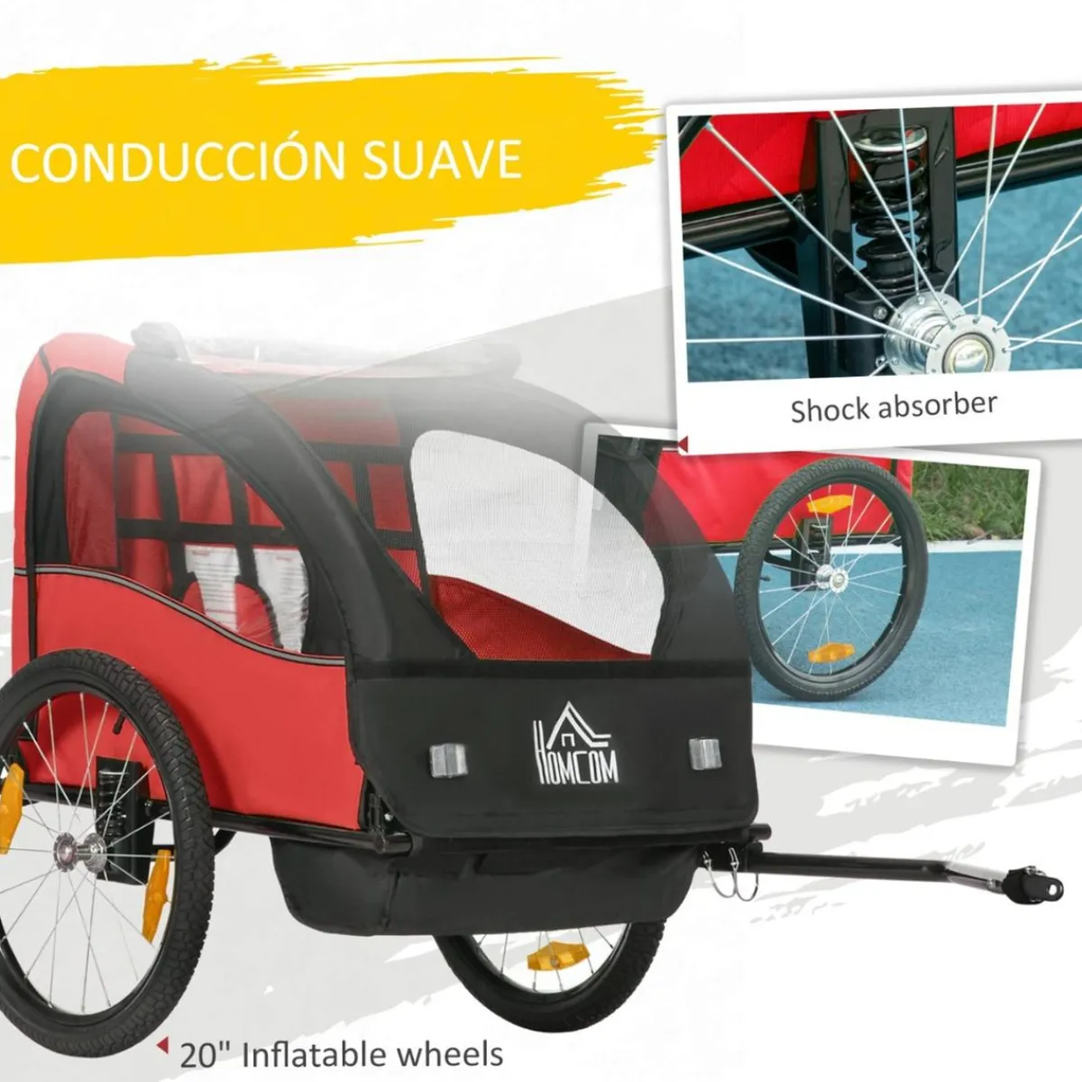- Remolque para bicicleta Rojo Bicicletas|Portabebés Y Bici·Bicicleta Y Accesorios