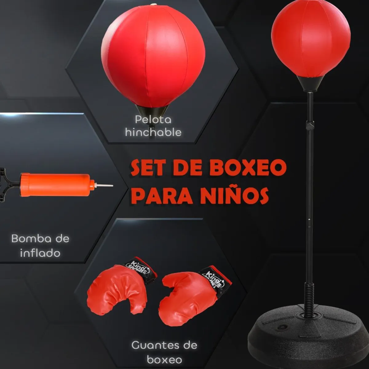 Outlet Homcom - Saco de boxeo infantil de pie 147 cm Deportes