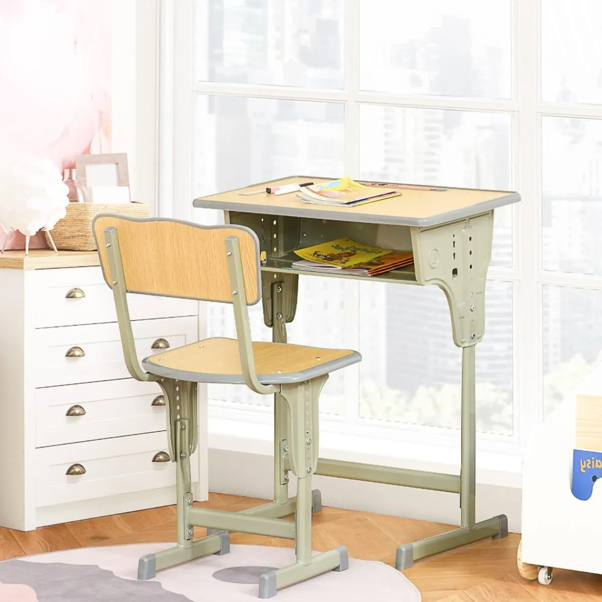- Set Pupitre + Silla infantil Vintage*Homcom Discount