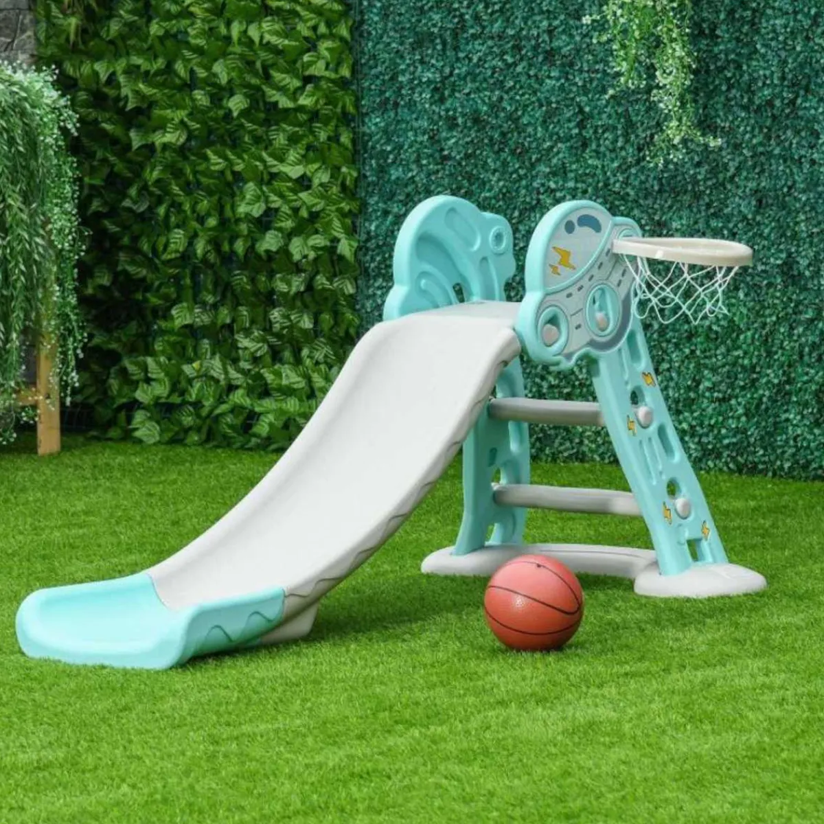 Sale - Tobogán Infantil con Aro Baloncesto Toboganes