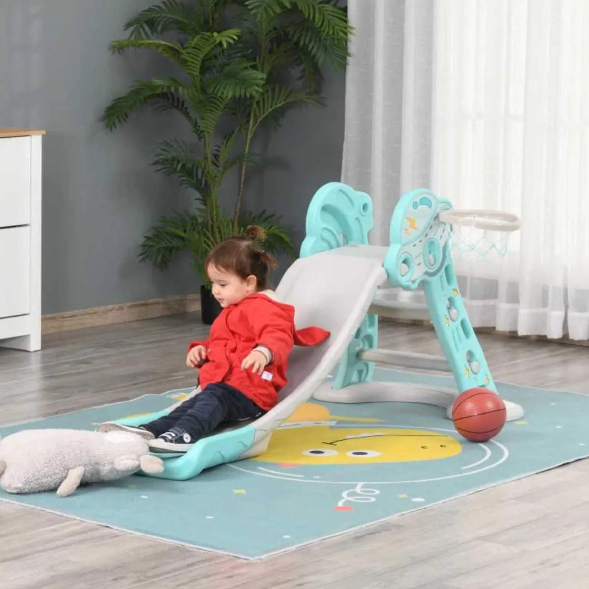 Sale - Tobogán Infantil con Aro Baloncesto Toboganes