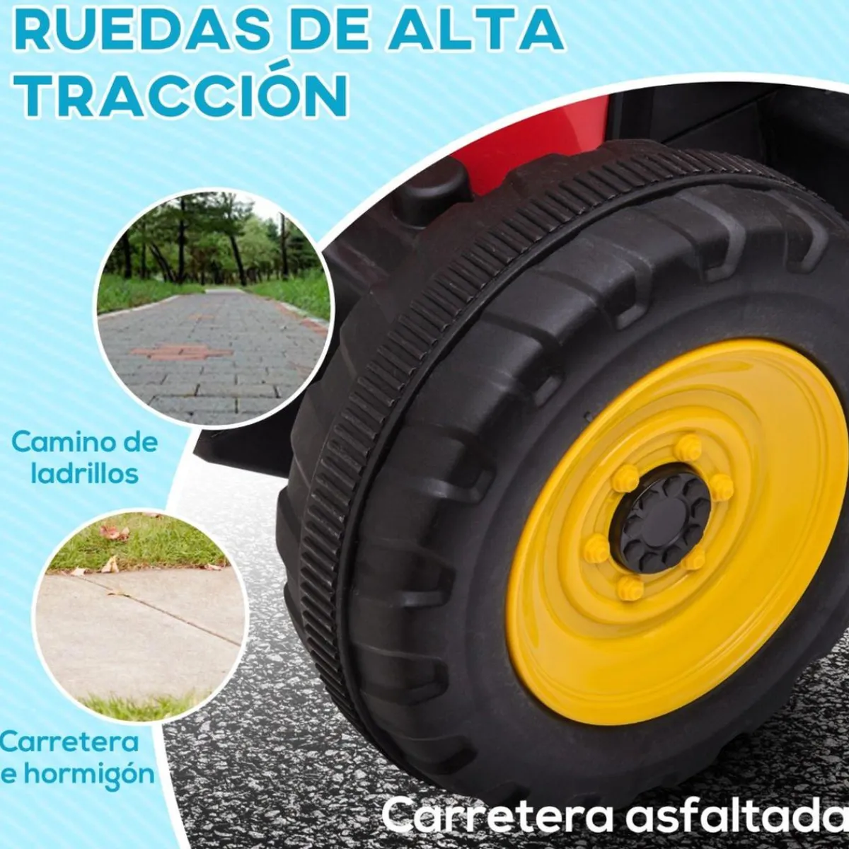 - Tractor elécrico Rojo*Homcom