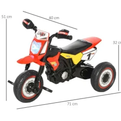 - Triciclo Moto de Montaña Infantil Rojo*Homcom