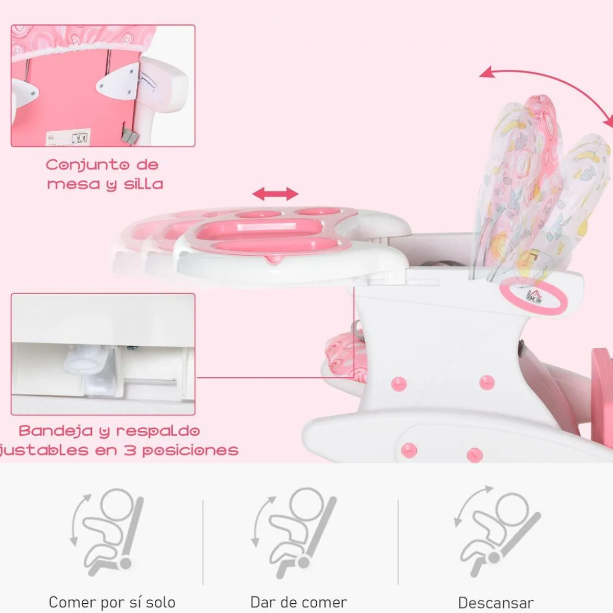 New - Trona 3 en 1 rosa Tronas·Tronas Bebe