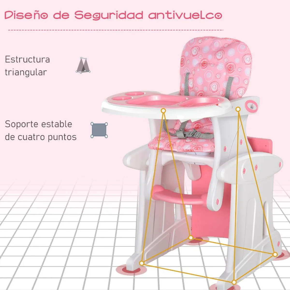 New - Trona 3 en 1 rosa Tronas·Tronas Bebe