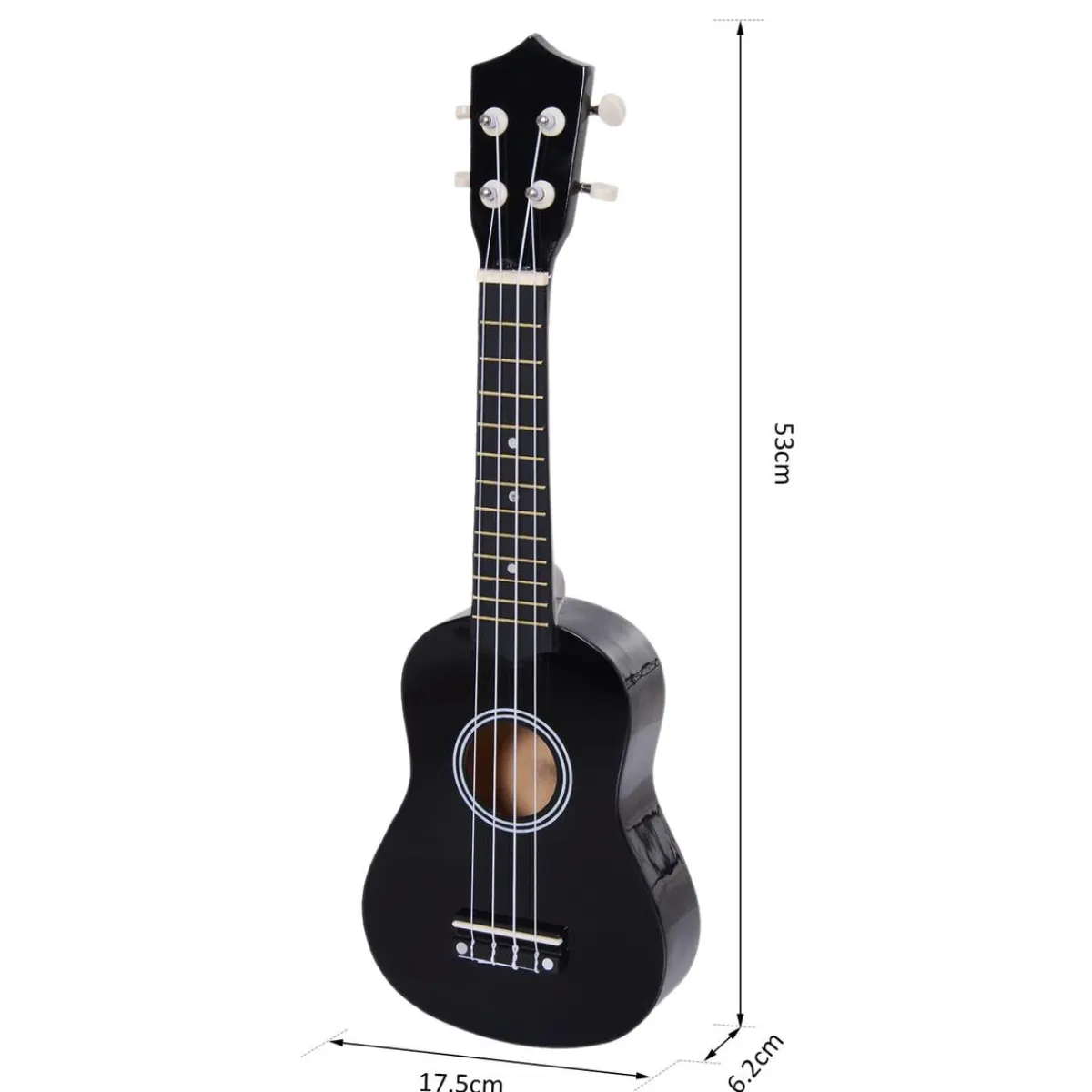 - Ukelele soprano 21" Madera Negro Música|Electrónicos